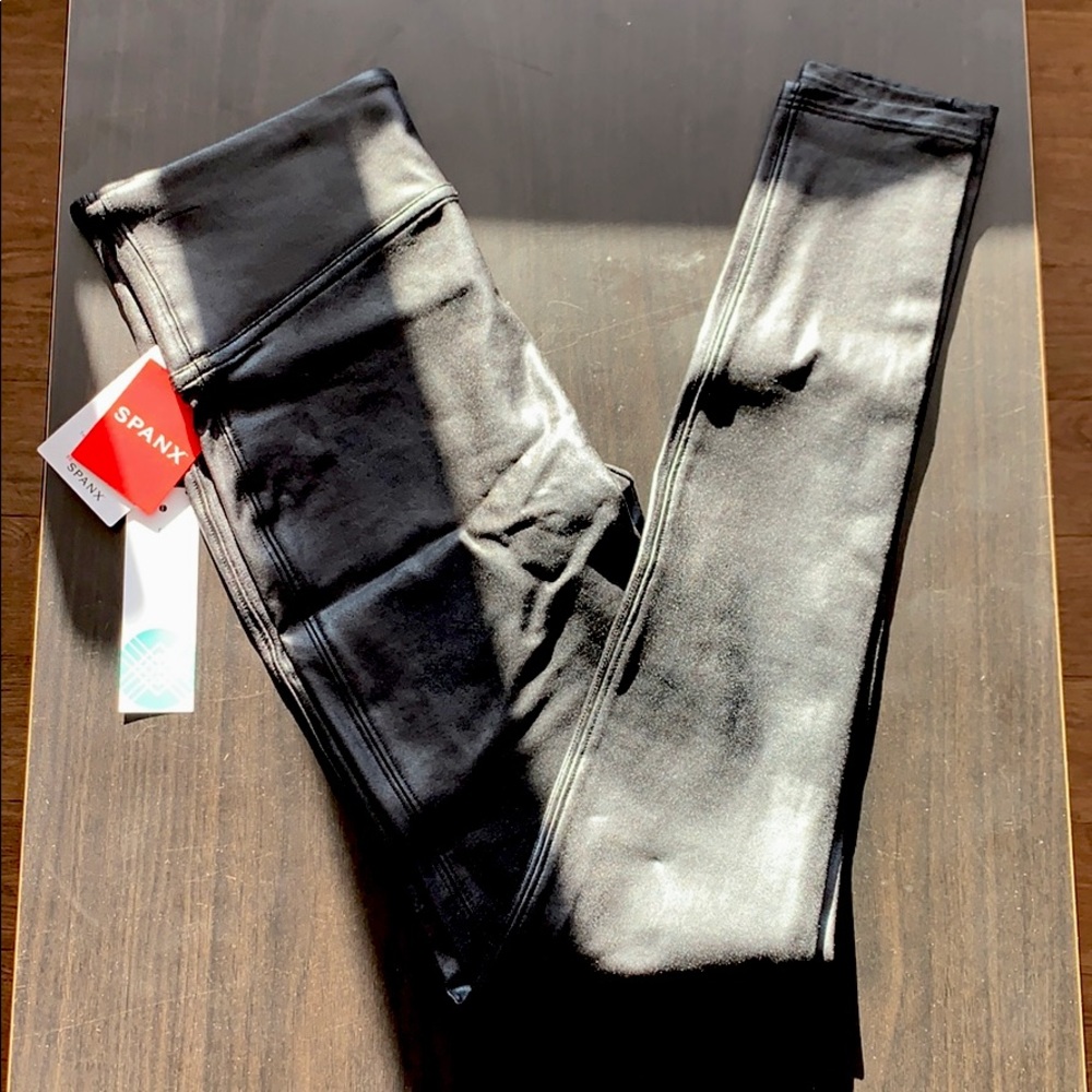 SPANX Black Faux Leather Leggings